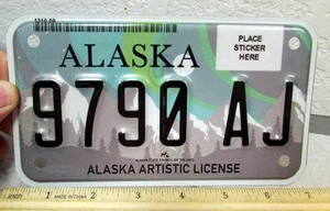 Placa de matrícula de motocicleta Alaska estilo artístico años 2000, 9790 AJ, caducidad 2021 - Imagen 1 de 2