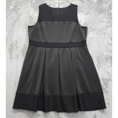 Vestido Lane Bryant Mujer 28W Negro Mangas Plisado Calce y Acampanado Espalda Cremallera Fiesta Foto 1 de 4