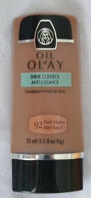 discontinued Oil Of Olay Shine Control Liquid Foundation #92 Dark Honey  - Image 1 of 4