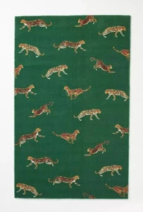 Alfombra guepardo hecha a mano alfombra moderna acolchada a mano alfombra de lana dormitorio oficina 5x8 pies - Imagen 1 de 3