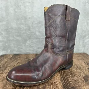 Justin Hombres Botas 3162 Clásicas Roper 13 EEE Marrón Oscuro Mármol Deerlite Cuero de Vaca - Imagen 1 de 13
