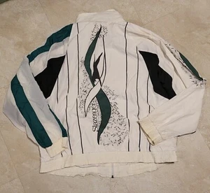 VTG Slazenger Mens Size XL All Over Print Golf Tennis Windbreaker Retro Jacket - Picture 1 of 12
