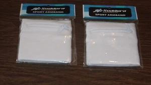 Neu Menge 2 Suddora Sport Armband Baumwolle Spandex Nylon Armbänder weiß - Bild 1 von 4
