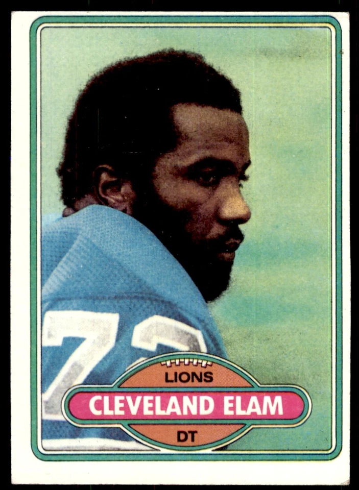 1980 TOPPS CLEVELAND ELAM DETROIT LIONS #27 - Image 1 of 2