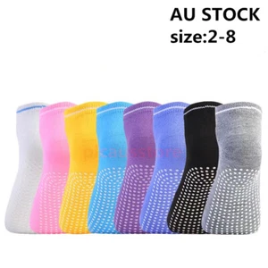 Ladies Women Sports Cotton Rich Pilates Yoga Non-Slip Grip Socks Size 2-8 AU - Picture 1 of 9