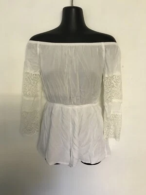 Missguided Playsuit Size 8, White - image 1 of 4