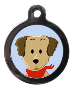Pet ID tag BREED TAG CARTOON GOLDEN RETRIEVER tag  2 sizes  - Picture 1 of 2