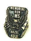 Memorial Run MS Hazel Kolb Gold Eagle Motorcycle Rally Vintage Hat Vest Pin
