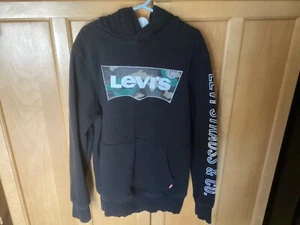 Levi’s Boys Black & Camo Pullover Hoodie Size 10/12 - Picture 1 of 3