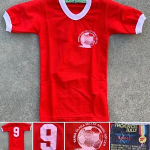 vintage Santa Clara Valley Spring Soccer jersey kids S 6 8 Thompson Tully ringer