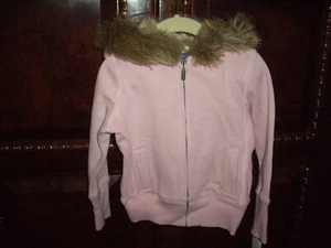 T18 NWT Girls Size 5 Greendog Macy's Pink Hooded Zip Up Jacket Sweatshirt TWINS? - Picture 1 of 7