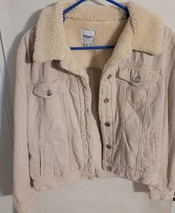 KENSIE Corduroy Jacket WOMENS CreamSHERPA COLLAR TRIM SIZE S (snall) - Picture 1 of 4