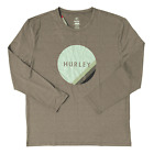 Hurley Men's Long Sleeve Moisture Wicking Graphic Rash Guard Shirt (Grey, XL)