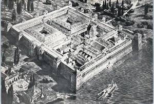 Palazzo di Diocleziano: ricostruito nel 1911 da E. Hebrard, Spalato, Croazia Cartolina - Foto 1 di 2
