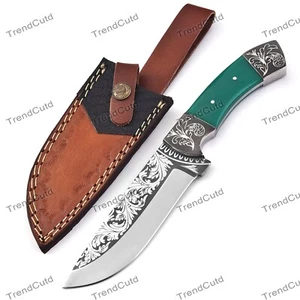 Custom Handmade Stainless Steel Full Tang Engraved  Hunting Knife m12 - Picture 1 of 6
