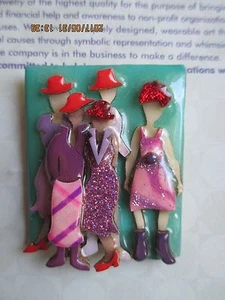 Broche prendedor Lucinda firmado diseñador bisutería moda vintage nuevo en tarjeta - Imagen 1 de 3