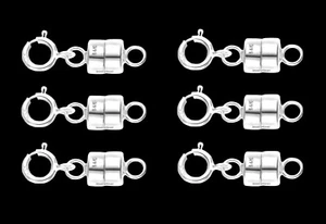 (6) 4,5 mm 14k MAGNETISCHER VERSCHLUSS massiv WEISSGOLD Halskette 1/2 Zoll Verlängerer Federring - Bild 1 von 9