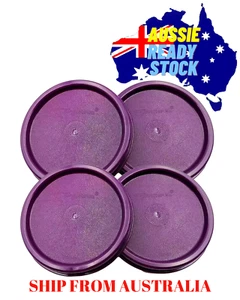 Tupperware Modular Mates MM Purple Dewberry Round Storage Container Lid (4) Set - Picture 1 of 7