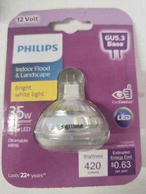 Philips LED MR16 Indoor Flood Landscape 5.2W GU5.3 Bulbs Dimmable NEW - Image 1 of 2