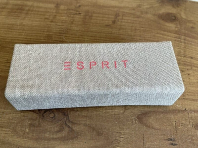 ESPIRIT Eyeglass Case Glasses Khaki Beige Canvas Semi Hard Magnetic Snap - Image 1 of 4