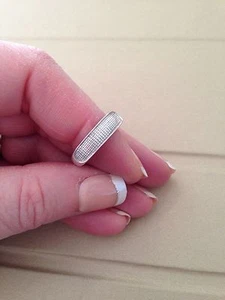Sterling Silver Pave Design Band Ring 925 Size M - Picture 1 of 9