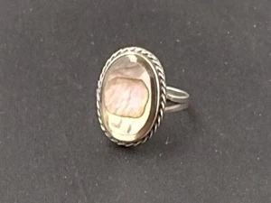 Vintage Abalone Taxco Sterling Silver Ring Signed CEL Size 7 - Picture 1 of 3
