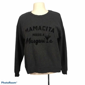 Green Tea Mamacita Needs a Margarita Crewneck Sweatshirt, Long Sleeve, S - Picture 1 of 5