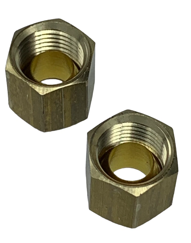 2PK 3/8 Compression Size Nut W/ Ferrule Tube Sleeve Built In Pneumatic & Water - Image 1 of 1