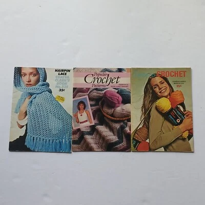 Vintage Crochet Pattern books / booklets Lot of 3 Popular Crochet Patterns - Image 1 of 4