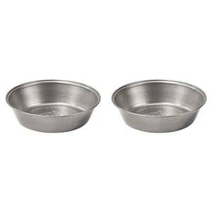 Camping Plates 2pcs Set Stainless Steel Deep Round Plates Insulated Dinnerwar... - Picture 1 of 9