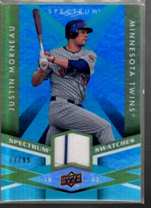 B0991 2009 Upper Deck Spectrum Swatches Light Blue SSMO Justin Morneau Jersey/99 - Picture 1 of 2