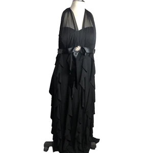 BETSY & ADAM Womens Black Sleeveless Full-Length Gown Dress Stretchy Plus 18W - Picture 1 of 15