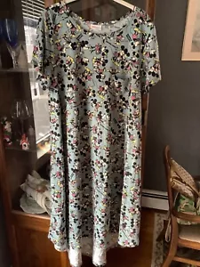 LuLaRoe Disney Carly Dress Mickey And Minnie Mouse Size Large - Picture 1 of 1