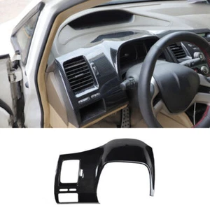 07-10 Fit For Honda Civic 8th ABS Carbon Fiber Instrument Panel Frame Cover Trim - Picture 1 of 5