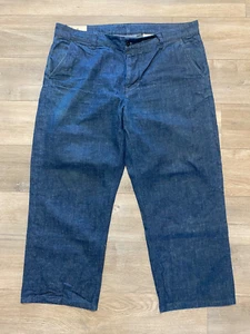 Jeans Nudie Lazy Leo uomo 38x28 secco classico slub 10,75 oz denim blu rigido grezzo - Foto 1 di 11
