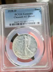 1938-D Walking Liberty Half Dollar PCGS AU Detail   Freshly Graded - Picture 1 of 2