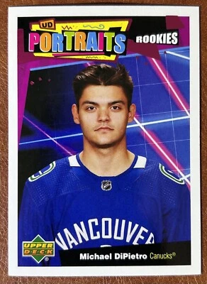 Upper Deck 2020-21 UD Portraits Rookies Michael DiPietro RC Card# P-68 - Image 1 of 2