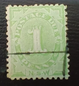 🔹AUSTRALIA - NSW - POSTAGE DUE - 1891 - ONE PENNY - GREEN - QUEEN VICTORIA - Picture 1 of 2