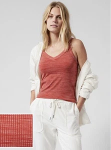 athleta currant red heather renew v-neck seamless tank size xl - Picture 1 of 7