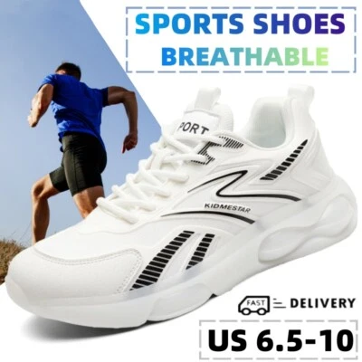 Fashion Sports Shoes Men's Non Slip Lightweight Running Sneakers Mesh Breathable - Image 1 of 4