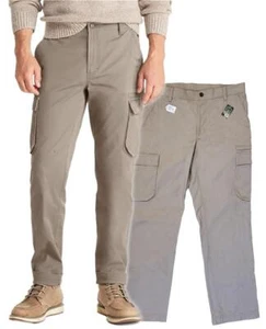 Pantaloni in tela LL BEAN da uomo Khaki BeanFlex CARGO 2.0 casual comfort nuovi con etichette 34 x 32 - Foto 1 di 4