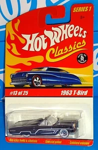 Hot Wheels Classics 2005 Series 1 #13 1963 T-Bird Black w/ Clear White Interior - Picture 1 of 2