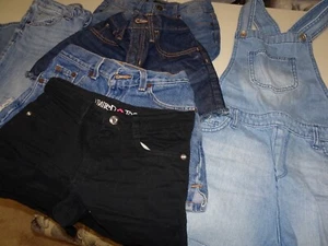 Mixed Brand Girls Blue Denim Shorts, Romper & Skinny Pants-Lot of 6 Size 10 - Picture 1 of 14