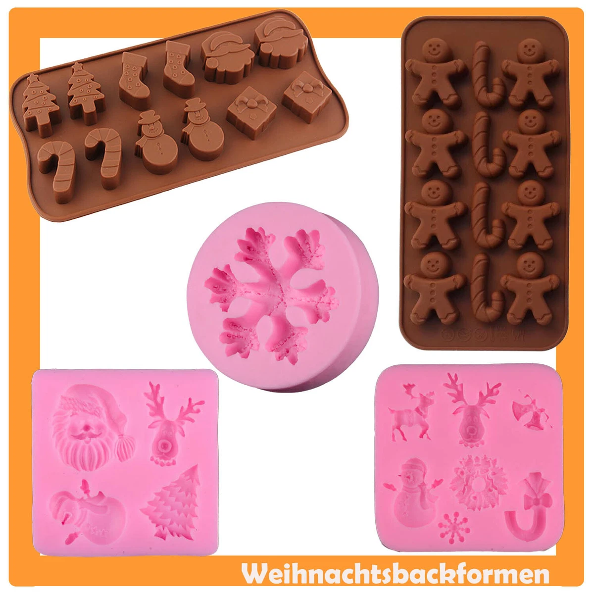 Silikonform & Ausstechform-Set – 2 Formen + 4 Blatt-Ausstecher Für Fondant, Schokolade & Backen