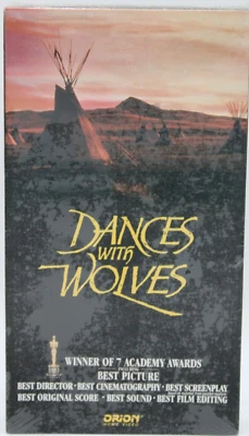 Dances With Wolves VHS RARE FACTORY SEALED STUDIO WATERMARK 1990 1st print Orion - Image 1 of 4