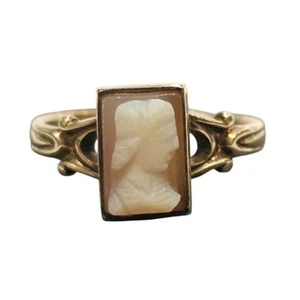 Antiker Kamee Ring 10 Karat Gold Größe 6,75 - Bild 1 von 4