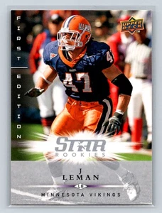 Upper Deck 2008 Prima Edizione #169 J Leman Minnesota Vikings Rookie - Foto 1 di 2