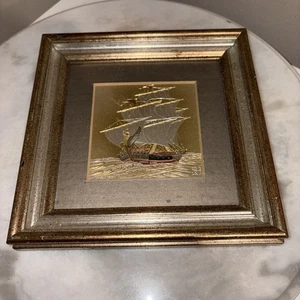 Ship Voyage Lin-Art Ltd Antica Arte Giapponese di Chokin #804 7”x7” - Foto 1 di 3