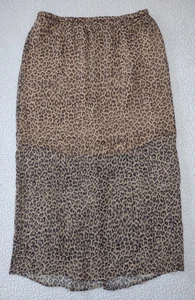 NWT J. Crew animal print semi-sheer layered slit maxi skirt ladies XS X-Small - Picture 1 of 7