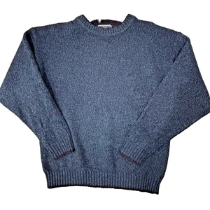 Vintage Woolrich Mens Medium Wool Blend Crew Neck Sweater Blue Heathered Knit - Picture 1 of 6